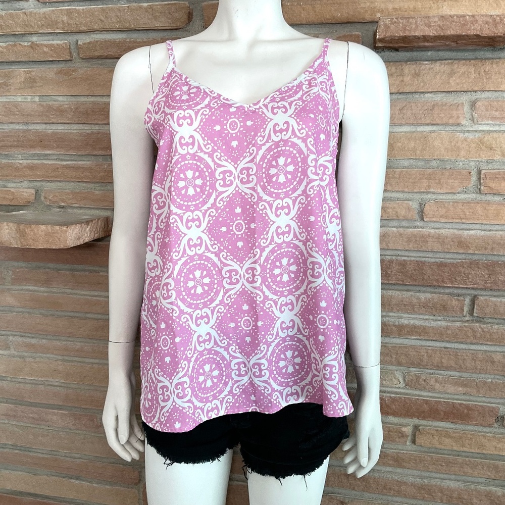 Pink Boho Print Spaghetti Strap Top